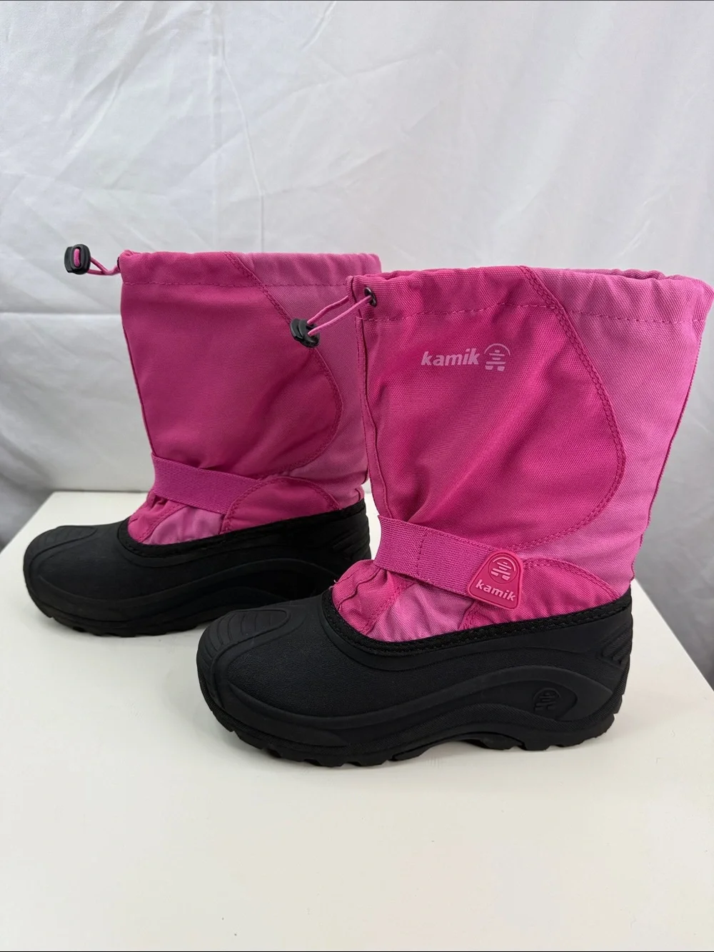 Kamik Snowfox Girls’ Petite Women’s Pink and Black Size 5 Insulated Snow Boots